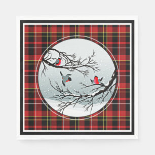 Chic Classic Red Black Gult White Tartan Mönster Pappersservett