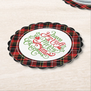 Chic Classic Red Black Gult White Tartan Mönster Underlägg Papper