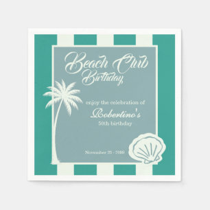 Chic Coastal Stripe Beach Club 50-årsfirande Pappersservett
