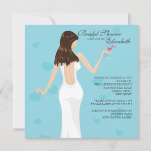 Chic Cocktail Bride Inbjudningskort för möhippan B