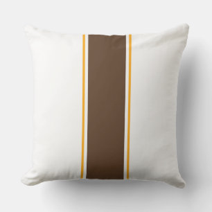 Chic Cocoa White Two Tone Center Tävla Rand Kudde