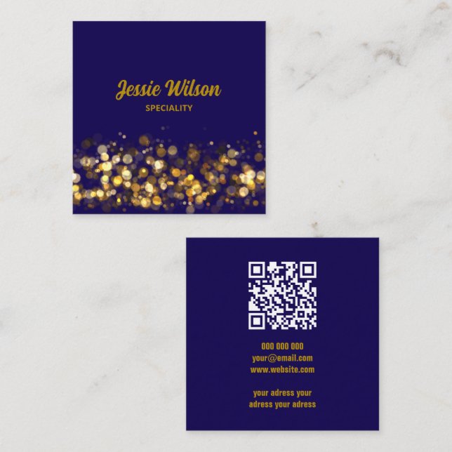 Chic Code Light glitter bling professionell Fyrkantigt Visitkort (Fram/baksida)