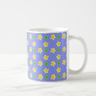 Chic Coffee Mugg: Primroses, Polkas on Blue Kaffemugg