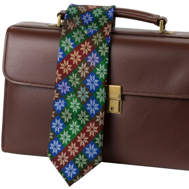 Chic Colorful Abstrakt Poinsettia Flowers, Helgdag Slips (Elegant holiday poinsettia necktie)