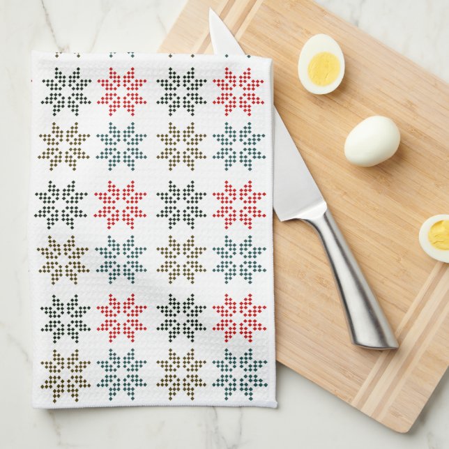 Chic Colorful Four Poinsettias Motif Kökshandduk (Vikt i Fjärdedel)