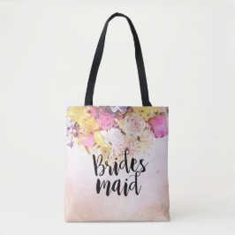Chic Colorful Watercolor Blommigt Bröllop Bridesma Tygkasse