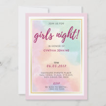 Chic Colorfull Bachelorette Party-inbjudan