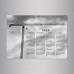 Chic Construction Crane Photo 2025 Calendar Magnet