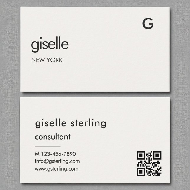 Chic Consultant Luxury QR Code Monogram Visitkort (Skapare uppladdad)
