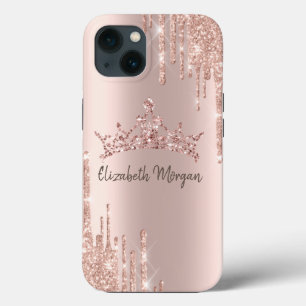 Chic Cool Glitter Krona Dropp Rosa Guld