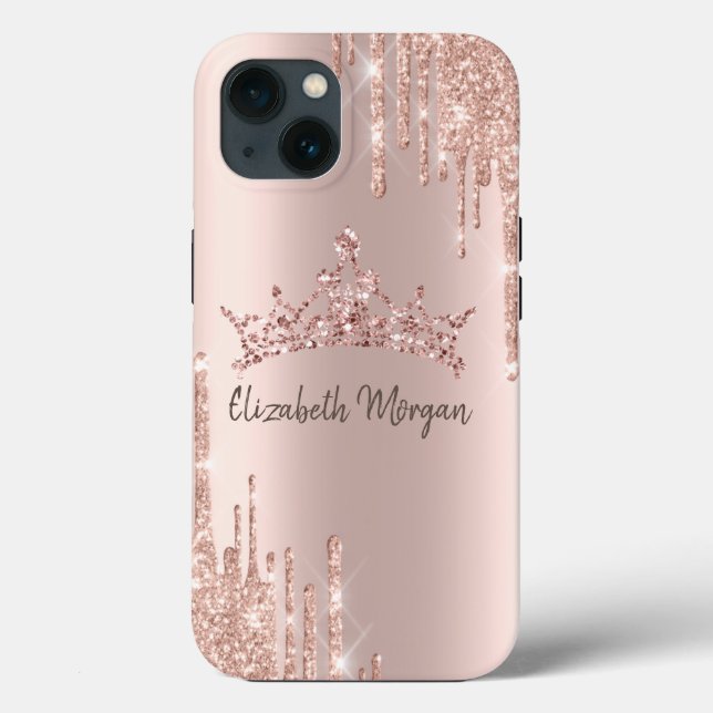 Chic Cool Glitter Krona Dropp  Rosa Guld (Baksida)