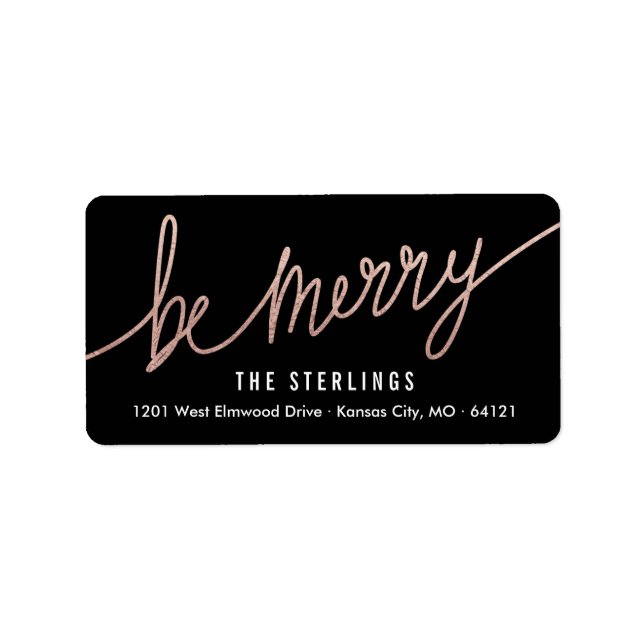 Chic Copper Foil-Returetiketter Adressetikett (Framsidan)