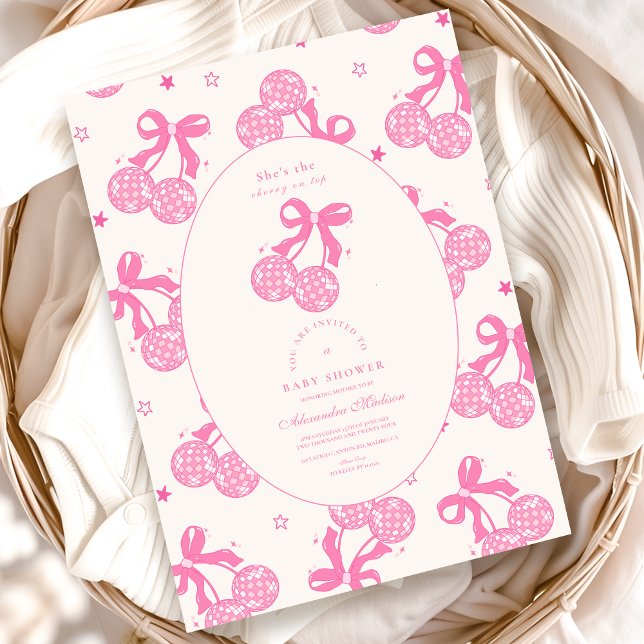 Chic Coquette Cherry på Top Baby Shower Inbjudningar (Skapare uppladdad)