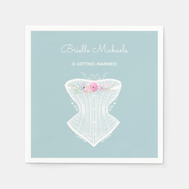 Chic Corset Blommigt Personal Lingerie Möhippa Pappersservett (Framsidan)