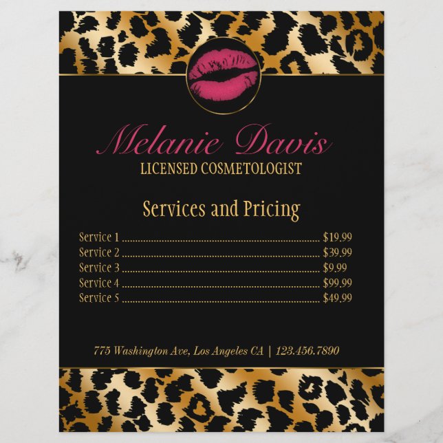 Chic Cosmetology Makeup Artist Flyer (Framsidan)