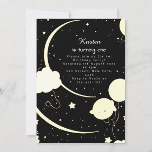 Chic Cosmic Astro Äventyr Birthday Inbjudningar