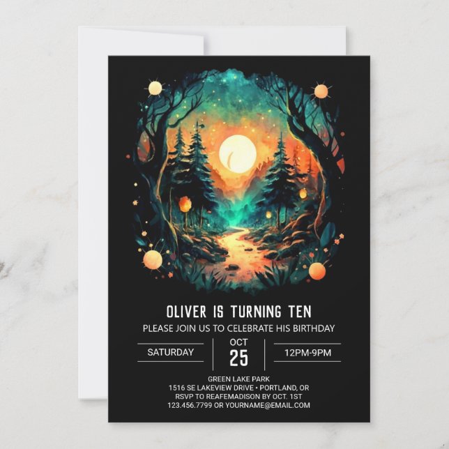 Chic Cottagecore Enchanted Birthday Inbjudningar (Framsida)