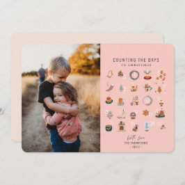 Chic Counting Days to Jullax Rosa Photo Julkort
