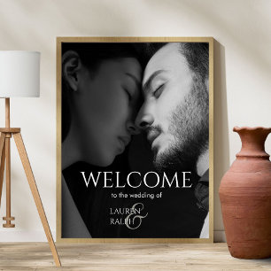 Chic Couple Photo Welcome Bröllop Poster