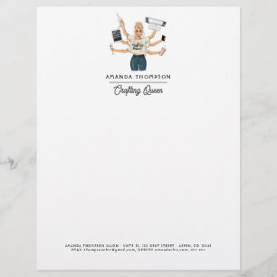 Chic Crawing Queen Business Branding Brevhuvud