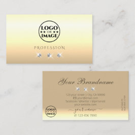 Chic Cream Beige Ombre Sparkling Diamonds Add Logo Visitkort