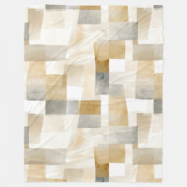 Chic Cream Brown Abstrakt Fleecefilt