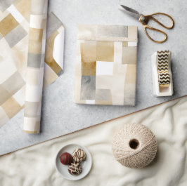 Chic Cream Brown Abstrakt Presentpapper