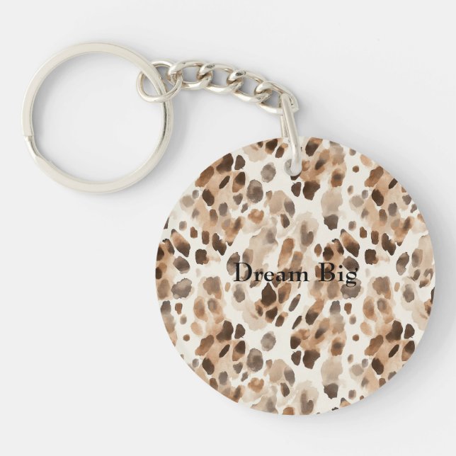 Chic Cream Brown Leopard Animal Birthday (Framsidan)
