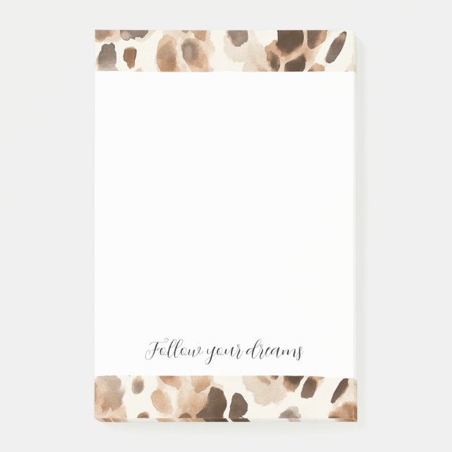 Chic Cream Brown Leopard Animal Print Post-it Block (Framsida)