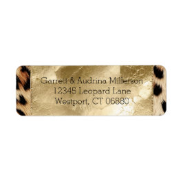 Chic Cream Brown Leopard Guld Returadress Etikett