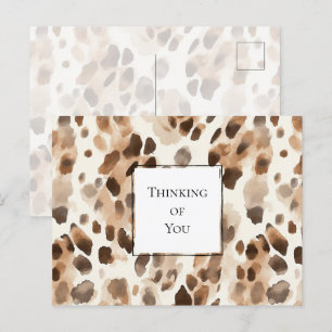 Chic Cream Brown Leopard Skriv ut dina tankar Vykort