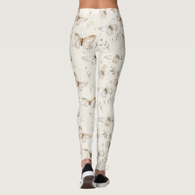 Chic Cream Butterflies Leggings (Baksida)