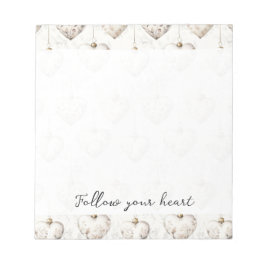 Chic Cream Grey Hearts Ornaments   Anteckningsblock