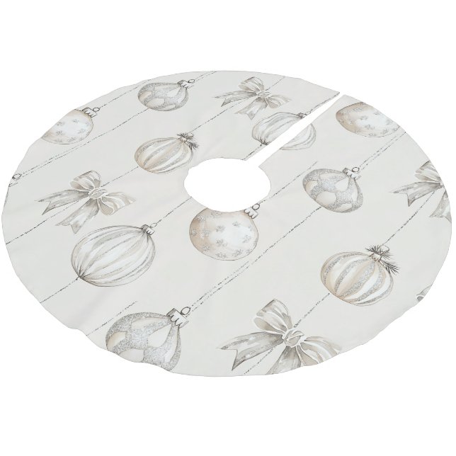 Chic Cream-julprydnader Julgransmatta Borstad Polyester (Vinklad)