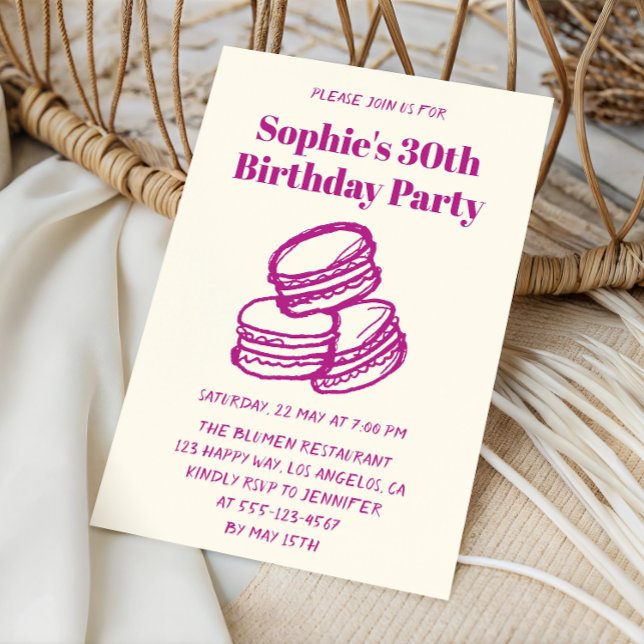 Chic Cream & Purple Macaron 30th Birthday Party   Inbjudningar (Skapare uppladdad)