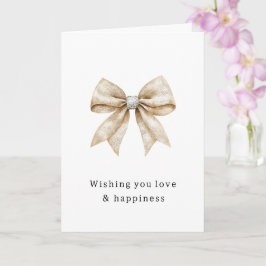 Chic Cream Silver Glam Bow Möhippa Kort