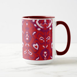 Chic crickle red lila ikat tribal mönster mugg