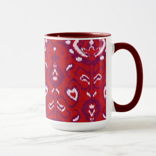 Chic crickle red lila ikat tribal mönster mugg