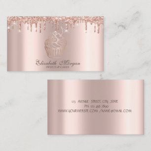 Chic Cupcake Rose Gold Drips Bageri Visitkort