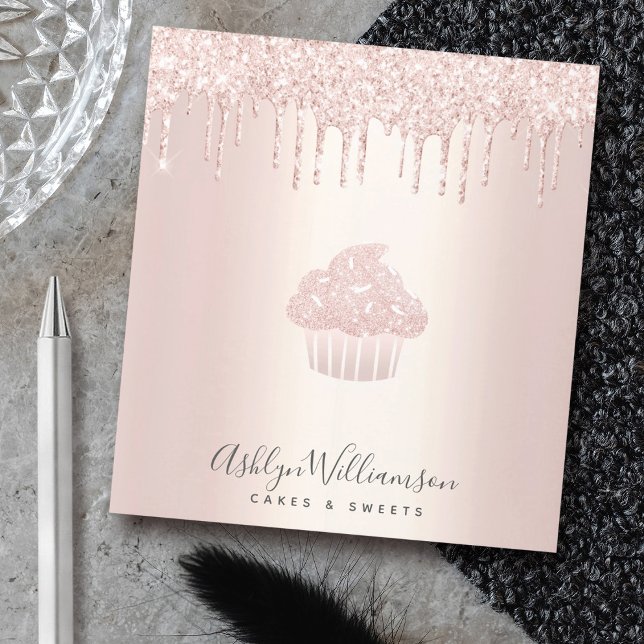 Chic Cupkaka Chef Bakery Ro Guld Glitter Drivrutin Anteckningsblock (Skapare uppladdad)