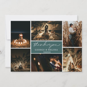 Chic Cursive HandWrite Bröllop Photo Flat Tack Kort