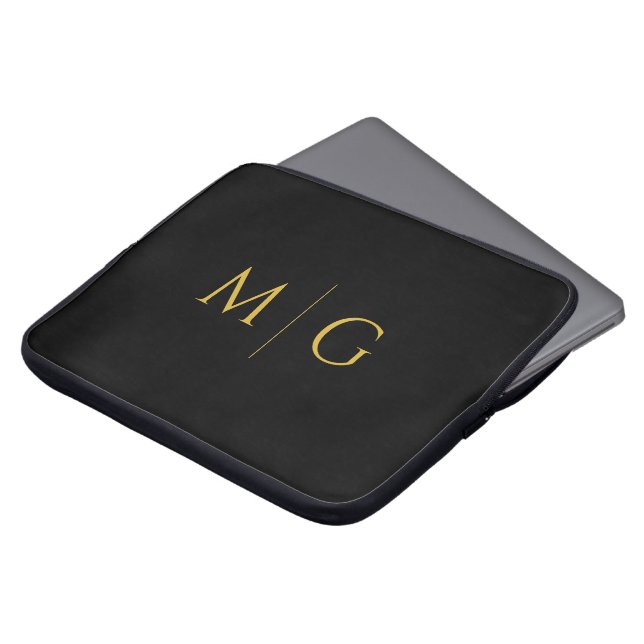 Chic Custom Initials Modern Laptop Fodral (Framsida topp)
