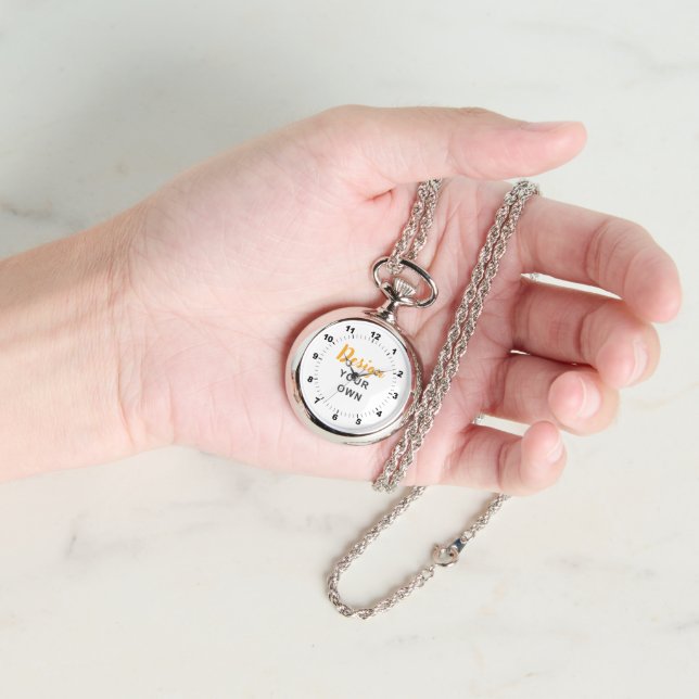 CHIC! ⏱️ Custom Silver Necklace Watch Armbandsur (Hand)