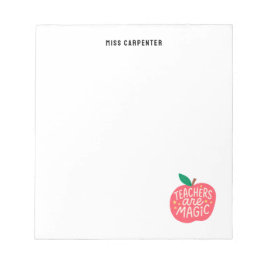Chic Cute Apple Saying Personalized Teacher Anteckningsblock