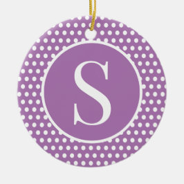 Chic Cute initial brev Polka Dot Julgransprydnad Keramik