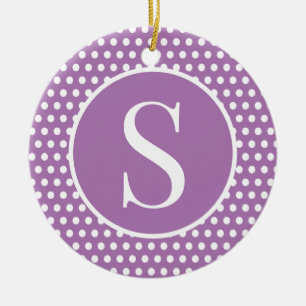 Chic Cute initial brev Polka Dot Julgransprydnad Keramik