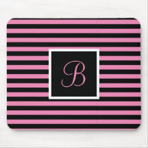 Chic Cute Initial Brev Rosa och svart stripe