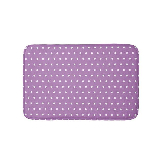 Chic Cute Polka dots Lavender Lila and White Badrumsmatta (Framsidan)
