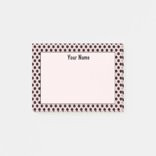 Chic Cute Retro Rosa och svart Polka Dot Mönster Post-it Block
