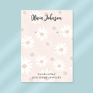 Chic Daisy Blommönster Juelry Earring Visning Visitkort